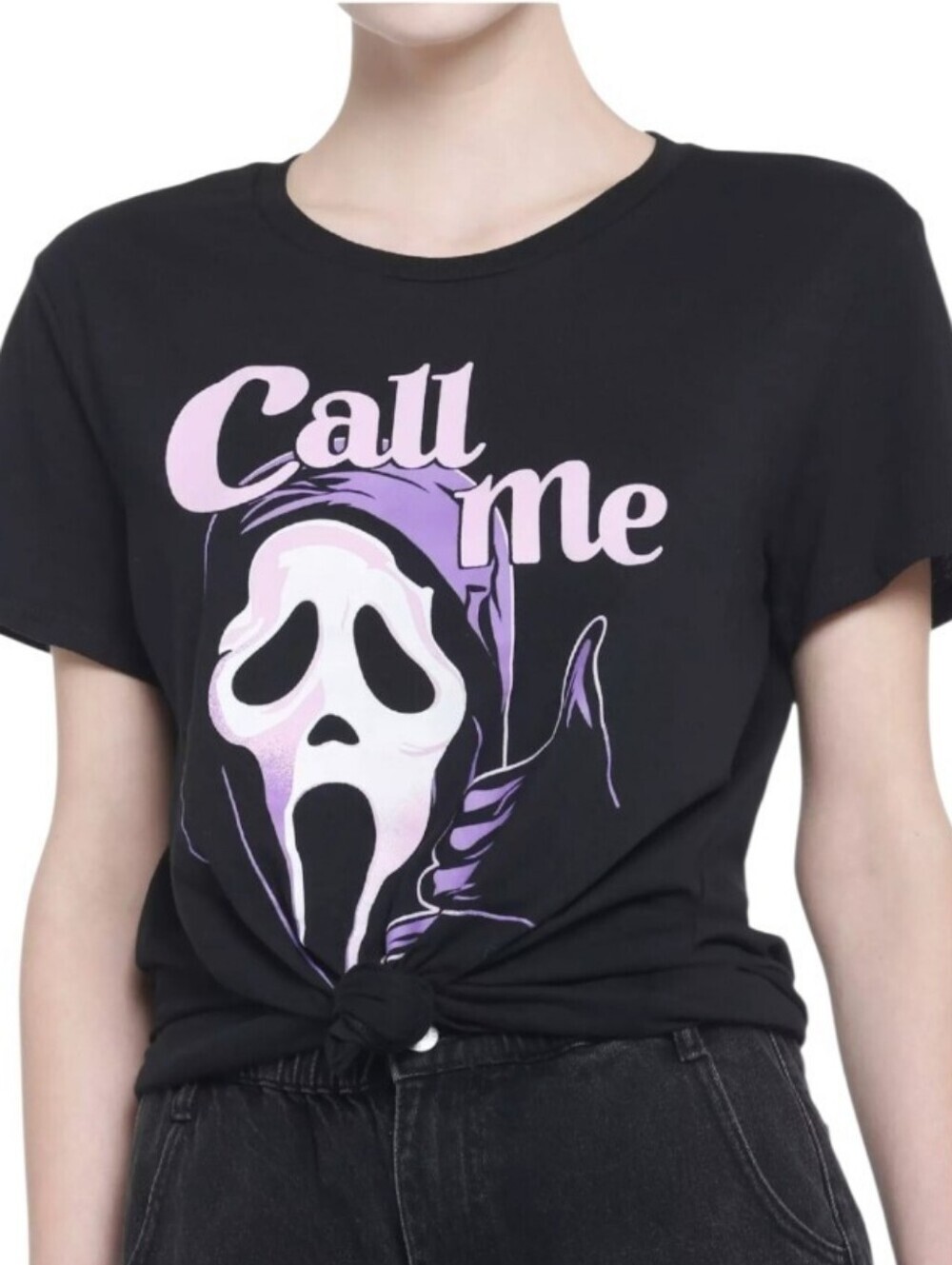 Scream Ghost Face Call Me LG Boyfriend Fit Girls T-Shirt - Picture 4 of 13